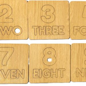 10-piece wooden math number tracing stencils 1 to 10 for kids